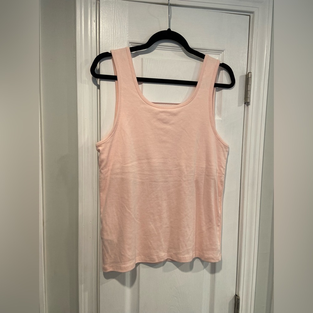 NWOT J. Crew Perfect Fit Size XXL Pink Scoop Neck Cotton Tank Top Stretch Lined - Picture 8 of 11